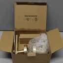 1 Pack Brushed Gold Passage Door Handle, Streamlined Closet Door Lever Handle, Heavy Duty Hall Door Handle Brass, Brushed Gold Hallway Passage Doors Handle