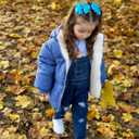 UNICOMIDEA Size 2-3T Winter Hooded Baby Jackets Funny Blue Warm Down Coat For Toddler Boy Girls Cool Long Sleeves Pockets Kids Outwear With Plush Inside 2nd Outerwear