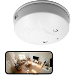 Smoke Detector Camera 1080P HD, WiFi Hidden Camera with APP Control, Indoor Security Cam with Motion Detection & Night Vision, Surveillance Cam for Home