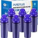 PUREPLUS CRF950Z Pitcher Water Filter Replacement for Pur PPF900Z, PPF951K, PPT700W, CR-1100C, DS-1800Z, CR-6000C, PPT711W, PPT711, PPT710W, PPT111W, PPT111R and All PUR Pitchers and Dispensers, 6PACK