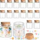 Patelai 24 Pack Small Glass Jars with Cork Stoppers Mini Potion Bottles Clear Empty Glass Bottles for DIY Art Crafts Message Decoration for Wedding Birthday Gifts Party Favors(50 ml/1.7 oz)