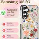 Cute Case for Samsung Galaxy A16 for Women Girls - Funny Retro Flower Design Compatible with Magsafe Magnetic Ring Holder Kickstand Fashion TPU Phone Covers