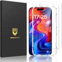 UNBREAKcable 2-Pack Screen Protector for iPhone 16 Plus, Double Shatterproof Tempered Glass [Easy Installation Frame] [9H Hardness] [99.99% HD Clear] [Case Friendly] for Apple iPhone 16 Plus 6.7 inch