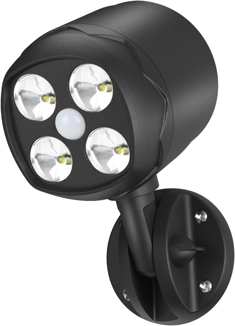 Motion Sensor Outdoor Lights, Battery Motion Sensor Light Outdoor, 6000K LED Spotlight Outdoor, 8W 600 LM Security Lights for Outside Garage and Yard, 1 Pack