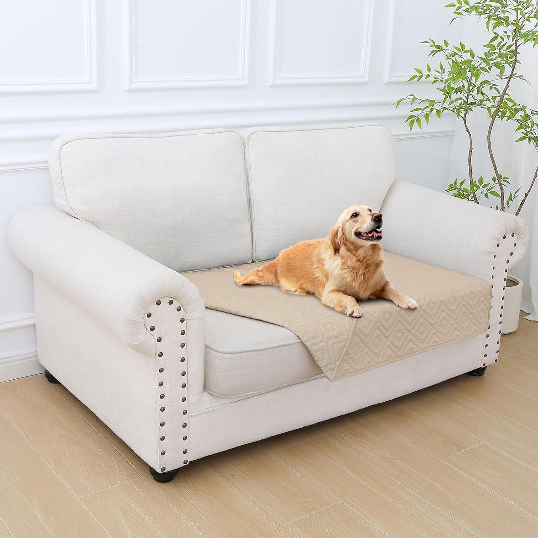 hyha Waterproof Dog Blanket, Soft Dog Bed Cover Pet Blankets, Waterproof Sofa Couch Cover for Dogs Washable, Reversible Pet Couch Covers for Sofa Furniture (30x53 Inch, Taupe/Taupe)
