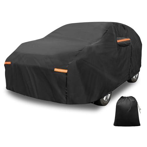 X AUTOHAUX Car Cover Outdoor Waterproof Sun Rain Snow Hail Protection with Left Side Door Zipper 210D-PU for Kia Carnival