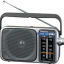 Panasonic Portable AM / FM Radio, Battery Operated Analog Radio, AC Powered, Silver (RF-2400D)
