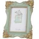 Kaolituis Vintage Picture Frame 4x6 with Gold Trim Antique Tabletop Wall Hanging Photo Frame with Glass Front for Home Decor,Gift Ideas (Green), 6.7 x 9.1 inches