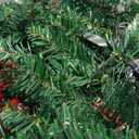 9FT Prelit Artificial Christmas Garland with Dual Color LED Lights and Timer by Remote Control and Batteries Operated for Mantle Stairs Fireplace Door Xmas Decoration, Indoor Outdoor, Green