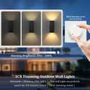 DAKAFUL Dimmable Wall Lights Outdoor 4 Packs, Integrated LED Square Up Down 12W 2700K Modern Aluminum Light, Waterproof Exterior Lighing Fixtures for Porch Patio Garage Gardern, Medium