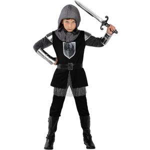 Morph Knight Costume For Boys - Black Medieval Knight Costume Kids - Warrior Halloween Costumes for Boys Renaissance (Medium)
