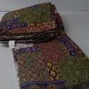 Cotton Bedspread Quilt Sets Reversible Bedding Coverlet Sets 3 Pieces Gorgeous Rustic Vintage Floral Red Yellow Patchwork Bedspread, Queen Size