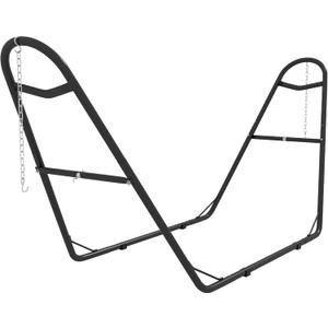 Outsunny Hammock Stand for 2 Person, Portable Adjustable Steel Frame Hammock Stand with Weather Resistant Finish, for 9-14ft Hammocks, 10.3', 550 lbs. Capacity, Black