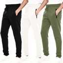 WHITE PEAK TRADING COMPANY Mens Joggers with Pockets, 3 Pack Fleece Casual Sweatpants for Men Athletic Pants with Drawstring (XL)