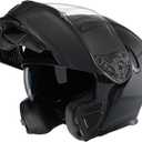 TRIANGLE Modular Motorcycle Helmets for Men Flip Up Full Face Helmet Dual Visor with Internal Sunshield DOT Approved (Medium, Matte Black)