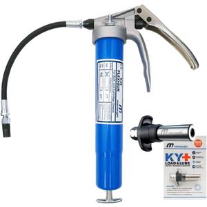 Macnaught Heavy-Duty Pistol Grip Grease Gun . Includes Our Patented KYPLUS Locking Grease Coupler (Locks on Tight, Won't Leak!)