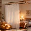 U Shape Privacy Partition Curtains for Room Divider Partitions with Flat Hook Inherent Hospital Curtains for Fitting Room Beauty Salon Bedroom Hospital SPA (Black-white)