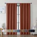 Simplebrand Ava Terracotta Blackout Curtains for Bedroom, 72 Inch Length, 2 Panels, Privacy Thermal Insulated, Rod Pocket, Window Curtains for Patio, French Door, W40 x L72 Inch