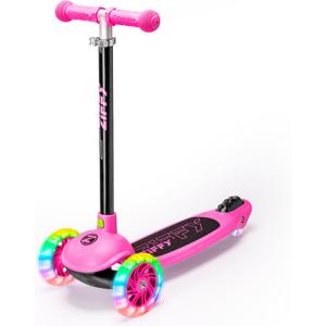 JOVA ZIFFY Multicolor 3 Wheel Scooter for Kids 3-5, Toddler Kick Scooters with LED Light-Up Wheels for Boys and Girls, 5 Adjustable Height and Lean-to-Steer Design, Support up to 110 lbs