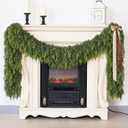 6FT Real Touch Christmas Cedar Garland - 1PCS, Artificial Pine Needles Garlands Realistic Fake Green Faux Garland for Holiday Fireplace,Table,Window,Stairs,Mante,Indoor Outdoor Decor