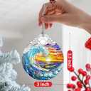 Christmas Ornament, Christmas Decoration, Stained Glass Ornament, Heirloom Keepsakes, Holiday Ornaments, Holiday Presents, Unique Xmas Gifts, Gift Exchange Ornaments, Gift Idea - Sea Waves