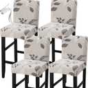 Waterproof Bar Stool Covers Set of 4, Stretch Barstool Seat Covers Washable Counter Height Chair Covers for Pub Tall Chair with Back, Bar Chair Slipcover for Kitchen Dining Room Cafe, Color 02