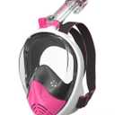 G2RISE Full Face Snorkel Mask Adults Snorkeling Set Gear for Kids with Detachable Camera Mount, Safe Breathing, Anti Fog Anti Leak (Large-X-Large, White Pink)