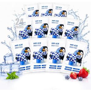 Reusable Ice Packs for Coolers, 250ML Ice Packs for Lunch Box Camping Beach, Compact Cold Pack for Frozen Food Transport & Emergency Cooling, 24 Sheets