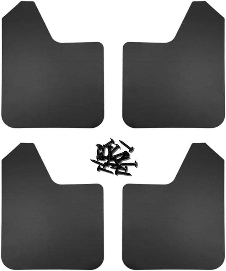 4PCS Universal Car Mud Flaps, Vehicles Mudguard Splash Guards Front and Rear Set, Flexible and Bendable Mudflaps Dirty Fenders, Auto Accessories Compatibility with Pickup SUV Van (Black)