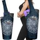 Yoga Mat Bag - Long Tote with Pockets - Holds More Yoga Accessories - Yoga Bag Fit Most Size Mats - Mandala Black Yoga Mat Carrier 37"x15.5"