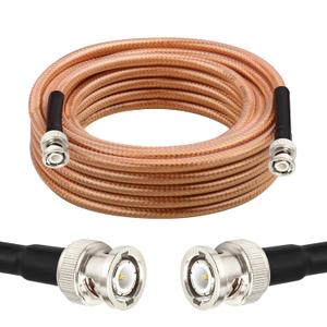 RG8X BNC Extension Cable, Low Loss BNC Male to BNC Male Coaxial Cable, 50 Ohm Flexible Coax Jumper with Dual-Layer Strain Relief for CCTV Security Camera, RF Antennas, Oscilloscope 25FT