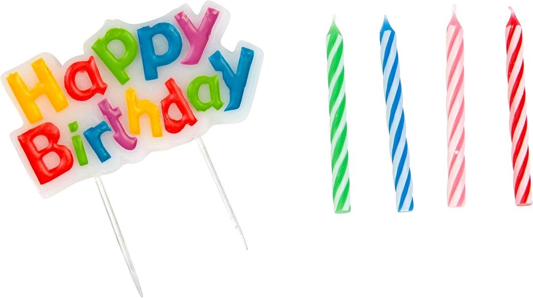 Unique Happy Birthday and Spiral Candles, Set of 20 ((20 Candles) (1-Pack)