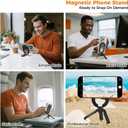 Magnetic Phone Grip for MagSafe, 4-in-1 Phone Ring Holder with Mini Tripod & Kickstand, Ultra-Slim MagSafe Accessories for iPhone 17 Pro/MAX 16/15/14 Series (Black)