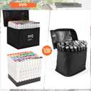 Alcohol Markers, 80 Colors Dual Brush Tip Permanent Art Markers, Coloring Marker, for Book Painting Card Making, Christmas gift for Adults Great Value Pack for Beginners