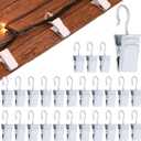 Gisafai Christmas Shingles Light Clips Asphalt Roof Light Clips Mini Gutters Hooks for Hanging Christmas Outdoor Decoration, Electroplated Iron(White,50 Pcs)