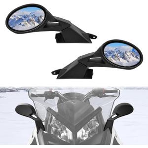 SAUTVS Adjustable Folding Rearview Side Mirrors for Polaris Snowmobile, Pro-Ride Hood Mounted Mirrors Rear View Side Mirror Kit for Polaris Snowmobile Accessories (2PCS, Replace #2877803)