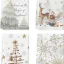 Artoid Mode Reindeer Snowflakes Xmas Tree Christmas Kitchen Towels Dish Towels, 18x26 Inch Farmhouse Holiday Winter Decoration Cleaning Set of 4