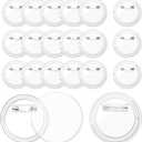 Bignc 1.7 Inch Clear Acrylic Button Pins - 20 Pack DIY Custom Design Buttons, Pin Backs & Blanks for Sublimation, Crafts, Photo Badges for DIY Gifts & School Projects,Teams, Events Badges