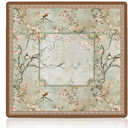Vintage Chinoiserie Cherry Blossom Mahjong Mat 31.5 x 31.5 in, Cottagecore Botanical Floral Bird Anti Slip and Noise Reduction Game Table Cover for Mahjong Dominoes Card Board Tile Games