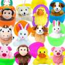 euoloar 12 PCS Prefilled Easter Eggs Filled With Stuffed Plush Animals, Plastic Easter Eggs Fillers,Perfect for Easter Eggs Hunt