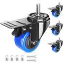Stem Caster Wheels 2 inch Heavy Duty, Swivel Threaded Stem Mount Casters Set of 4 with American Size UNC 3/8"-16 x 1