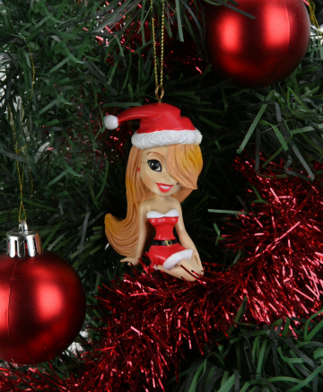 Mariah Carey, red Christmas ornament, Christmas tree, (4in length)