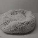 Best Friends by Sheri Original Calming Donut Dog and Cat Bed, Shag Faux Fur, Frost Gray, (23in x 23in) - Anxiety Relief for Pets Up to 25 lbs (Small)