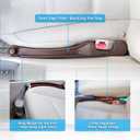 Car Seat Gap Filler 2 Pack Soft Foam Multifunctional Seat Side Gap Filler with Organizer & Hook Function, 3in1 Gap Stopper Universal Fit Car SUV Truck Fill The Gap Between Seat & Console (Deep Brown)