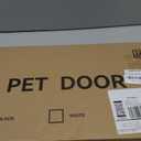 Fldofaves Dog Gate - 18"-45" Adjustable Extra Wide Metal Baby Gate to Step Over, 10" Tall Small Pet Gate with 3 Extension Kits, Pressure Mounted for Doorways & Stairs (White)