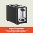 bella 2 Slice Toaster with Auto Shut Off, Extra Wide Slots & Removable Crumb Tray and Cancel, Defrost & Reheat Function, Toast Bread, Bagel & Waffle, Black