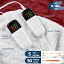 Heated Electric Blanket Queen Size - 84" x 90" Heating Blanket with Dual Control, 10 Heating Levels & 8 Hours Auto Off, Soft Warm Flannel Blanket, Christmas Birthday Gifts for Senior Grandma