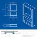 Noble 304 Preformed 12" x 12" + 6" x 12" ID Shower Niche, Tub, Caddy, Modern Bathroom Storage Solution, Built-in Shelf, Water-Resistant, Easy Install Ideal for Toiletries Shampoo Shower Accessories, 22 inches x 14 inches x 22 inches