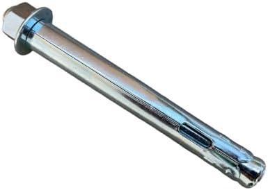 Sandbaggy 1/2” x 4” Sleeve Anchor - Concrete, Brick, Masonry (Hex Head) - Nut & Washer Included - Galvanized/Zinc Plated (4, 1/2 inch x 4 inch)