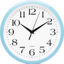 Bernhard Products Light Blue Wall Clock Silent Non Ticking - 10 Inch Quality Quartz Battery Operated Round Easy to Read Home/Kitchen/Office/Classroom/School Clock